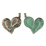 2PCS Large Heart Charm Pendant for Necklace Jewelry Findings 70x63mm
