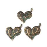 2PCS Large Heart Charm Pendant for Necklace Jewelry Findings 70x63mm