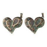 2PCS Large Heart Charm Pendant for Necklace Jewelry Findings 70x63mm