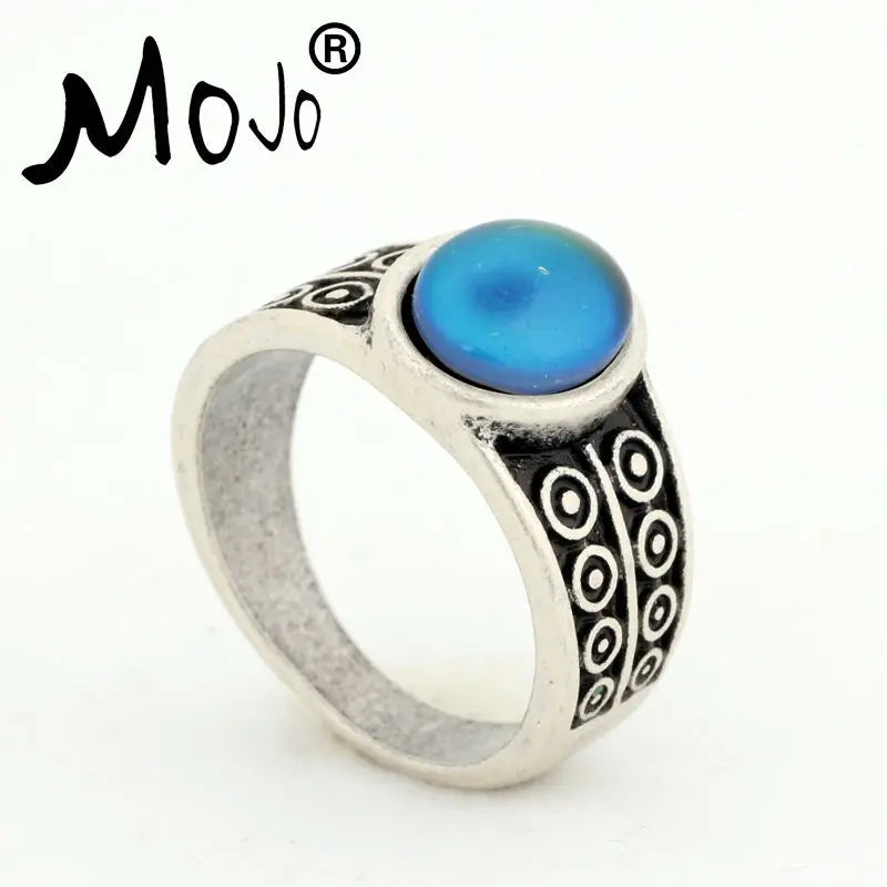 2PCS Bohemia Retro Change Mood Ring Temperature Control Ring for Women