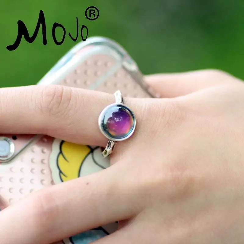 2PCS Bohemia Retro Mood Ring Emotion Feeling Changeable Ring
