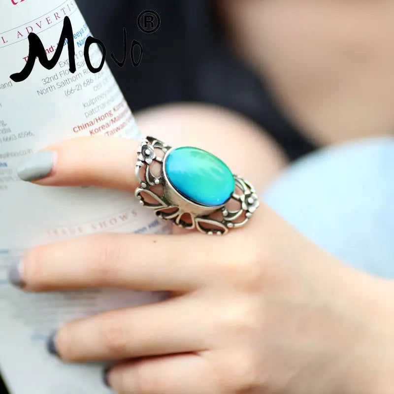 Vintage Bohemia Retro Mood Ring Emotion Feeling Changeable Ring RG002-RS053