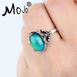 2PCS Bohemia Change Mood Ring Emotion Feeling Temperature Control Ring for Women