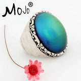 2PCS Vintage Mood Ring Set Wedding Rings of Strength for Women Men RS009-026