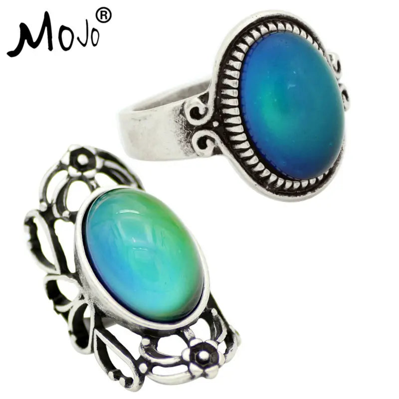 2PCS Vintage Wedding Ring Set Mood Ring That Changes RS009-053