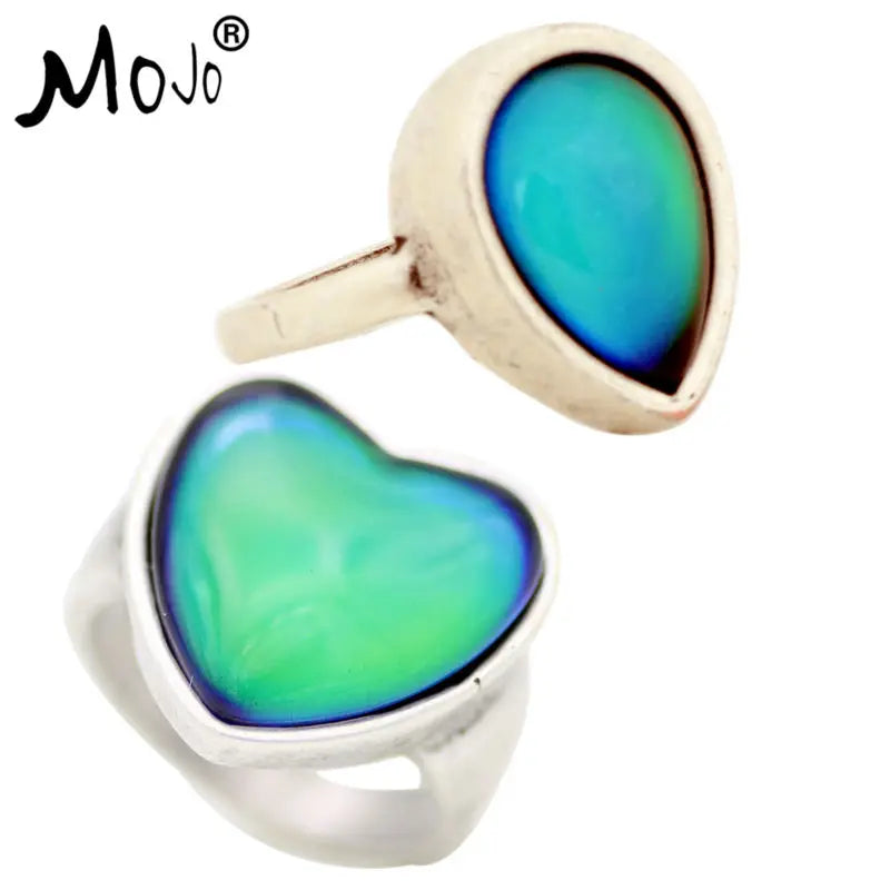 Vintage Mood Ring Set, Wedding Bands for Strength, Women Men Jewelry RS047-056