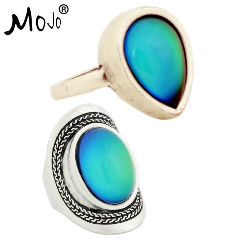 Vintage Mood Ring Set Wedding Rings for Men Women Jewelry