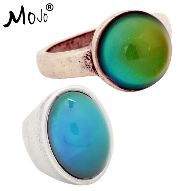 2PCS Vintage Mood Ring Set Wedding Rings for Women Men 036-024