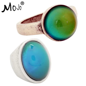 2PCS Vintage Mood Ring Set Wedding Rings for Women Men 036-024