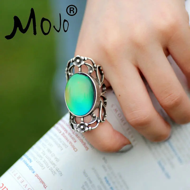2PCS Vintage Wedding Ring Set Mood Ring That Changes RS009-053