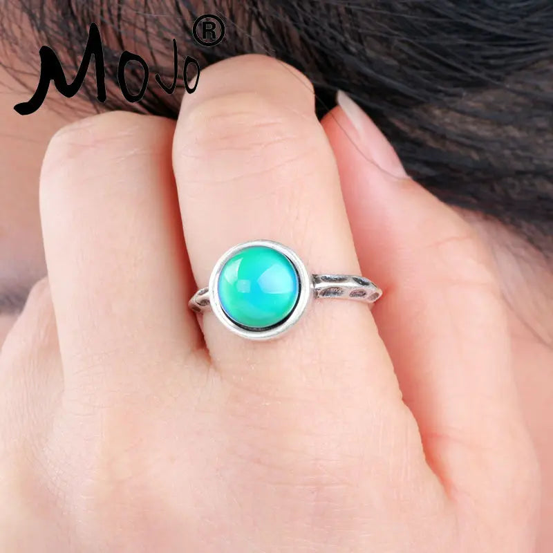 2PCS Vintage Mood Ring Set Wedding Rings of Strength RS036-002