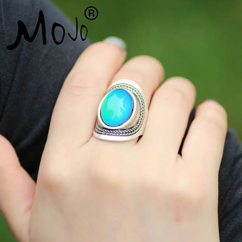 Vintage Mood Ring Set Wedding Rings for Men Women Jewelry