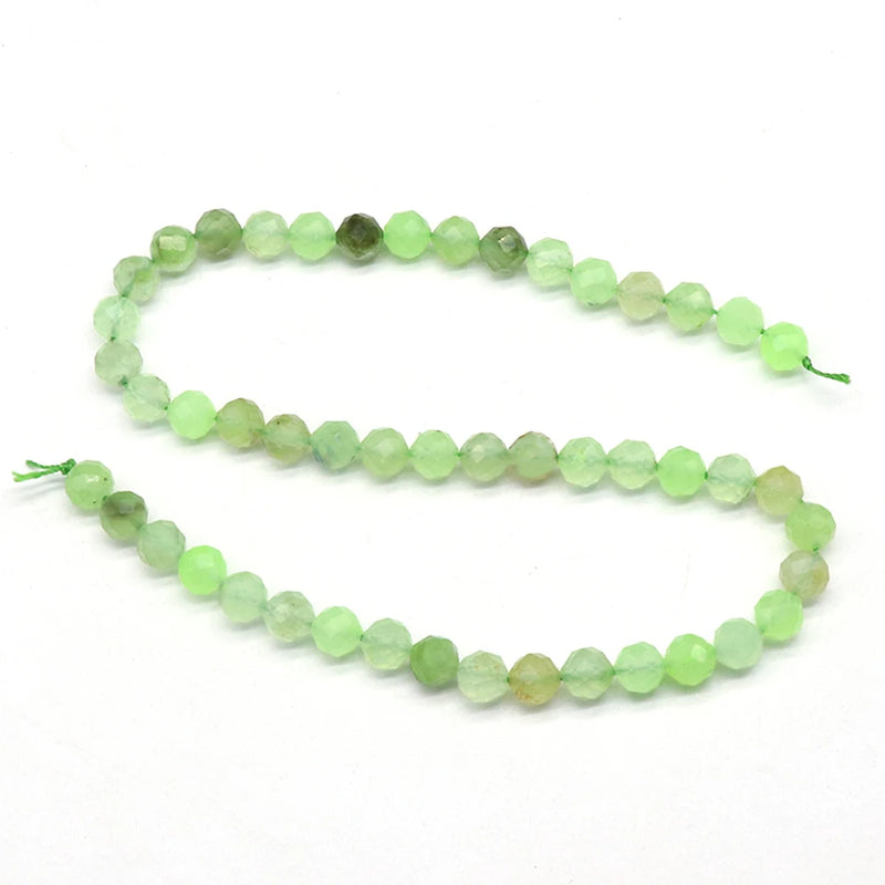 2PCS Green Prehnite Round Beads 6/8/10mm DIY Necklace Bracelet Charm Jewelry