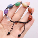 2PCS Natural Stone Reiki Healing Chakra Spirit Pendulum Bracelet