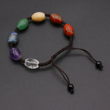 2PCS Natural Stone Reiki Healing Chakra Spirit Pendulum Bracelet