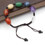 2PCS Natural Stone Reiki Healing Chakra Spirit Pendulum Bracelet