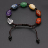 2PCS Natural Stone Reiki Healing Chakra Spirit Pendulum Bracelet