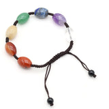 2PCS Natural Stone Reiki Healing Chakra Spirit Pendulum Bracelet