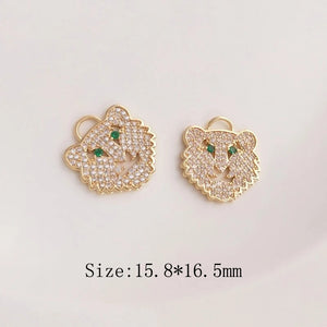 Zircon Tiger Pendant Necklace for DIY Jewelry Making