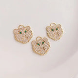 Zircon Tiger Pendant Necklace for DIY Jewelry Making