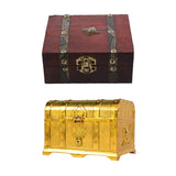 2PCS Vintage Lock Chest Jewelry Storage Box Keepsake