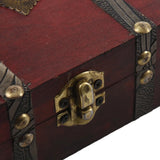 2PCS Vintage Lock Chest Jewelry Storage Box Keepsake