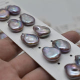 2PCS Freshwater Pearl Purple Coin Baroque Pearl 13-14mm Nature Beads