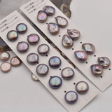2PCS Freshwater Pearl Purple Coin Baroque Pearl 13-14mm Nature Beads