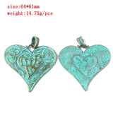 2PCS Ganesha Elephant Heart Insect Pendant Charms DIY Jewelry Necklace