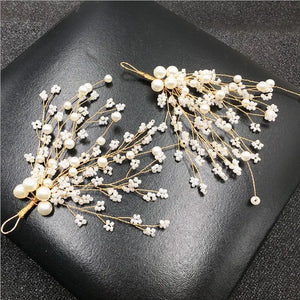 Bridal Pearl Flower Crystal Hair Pins Set Wedding Bridesmaid Decor