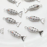 2PCS 14K Plated Small Fish Pendant DIY Jewelry Supplies