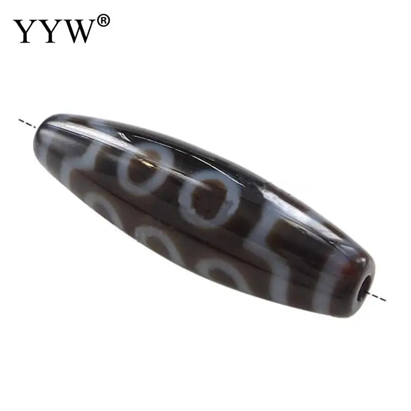 2PCs/Lot Natural Tibetan Dzi Beads Oval 38x12mm
