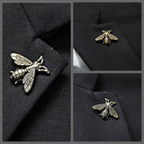 Retro Bee Metal Alloy Pin Clasp Brooch for Men Antique Silver 27mm X 20mm