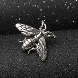 Retro Bee Metal Alloy Pin Clasp Brooch for Men Antique Silver 27mm X 20mm