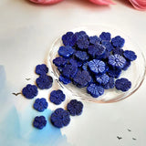 2PCS Lapis Lazuli Flower Carved Beads 9-18mm for DIY Jewelry Making
