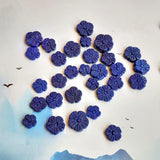 2PCS Lapis Lazuli Flower Carved Beads 9-18mm for DIY Jewelry Making