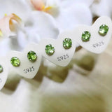 5-6mm Natural Gemstone 925 Silver Stud Earrings
