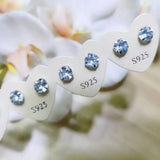 5-6mm Natural Gemstone 925 Silver Stud Earrings