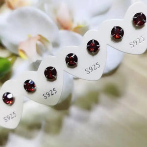 5-6mm Natural Gemstone 925 Silver Stud Earrings