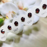 5-6mm Natural Gemstone 925 Silver Stud Earrings