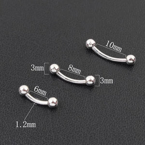925 Silver Eyebrow Tragus Piercing Lip Ring 1.2*6/8/10/12mm Body Jewelry