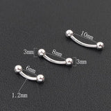 925 Silver Eyebrow Tragus Piercing Lip Ring 1.2*6/8/10/12mm Body Jewelry