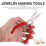 2Pc Jewelry Pliers Set: 6 In 1 Bail Making Pliers & Nylon Nose Pliers