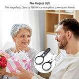 2Pc Magnifying Glass With Light-3X 45X Handheld Magnifier With 3 LED Light