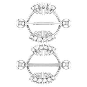 Crystal Cat Nipple Piercing Jewelry 316L Stainless Steel Nipple Rings