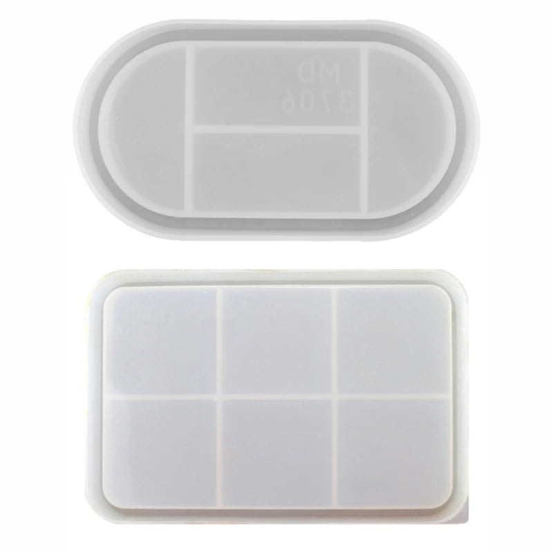 2Pc Tray Resin Mold Epoxy Mold Silicone Mould Jewelry Plate Dish Mold