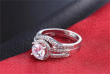 2Pc Zircon Lady Wedding Ring Sets Full Round