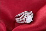 2Pc Zircon Lady Wedding Ring Sets Full Round