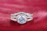 2Pc Zircon Lady Wedding Ring Sets Full Round