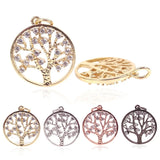 Micro Pave CZ Turquoise Tree of Life Charms for Women Jewelry